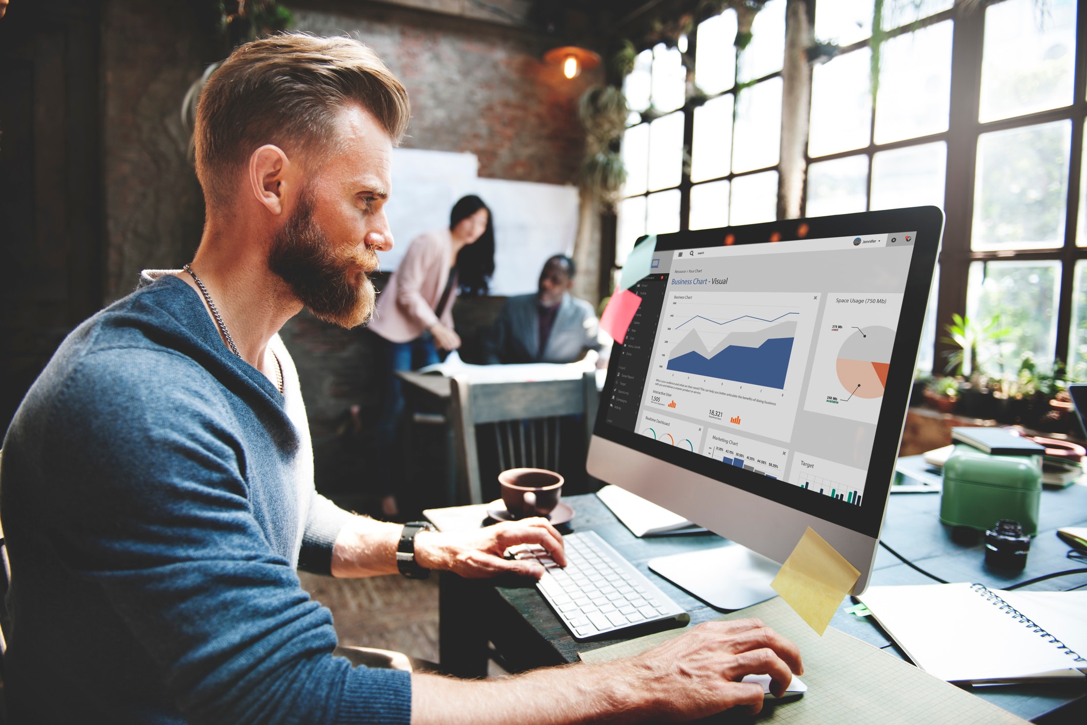 Man working in front of computer