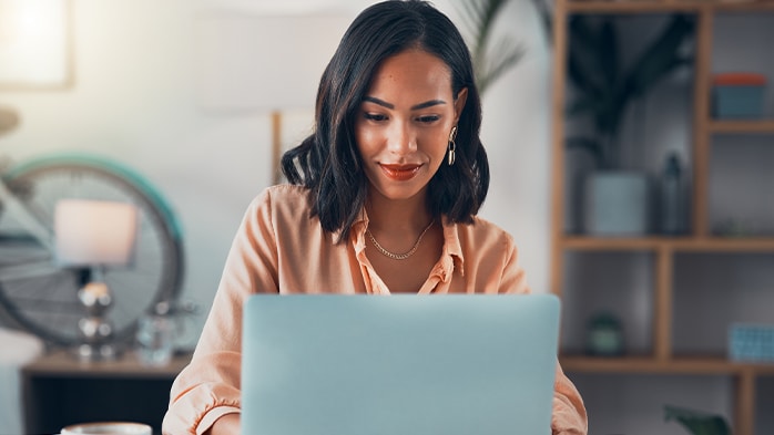Woman working on computer