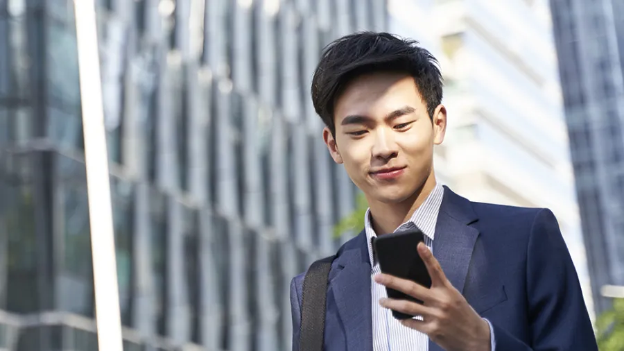 man on phone