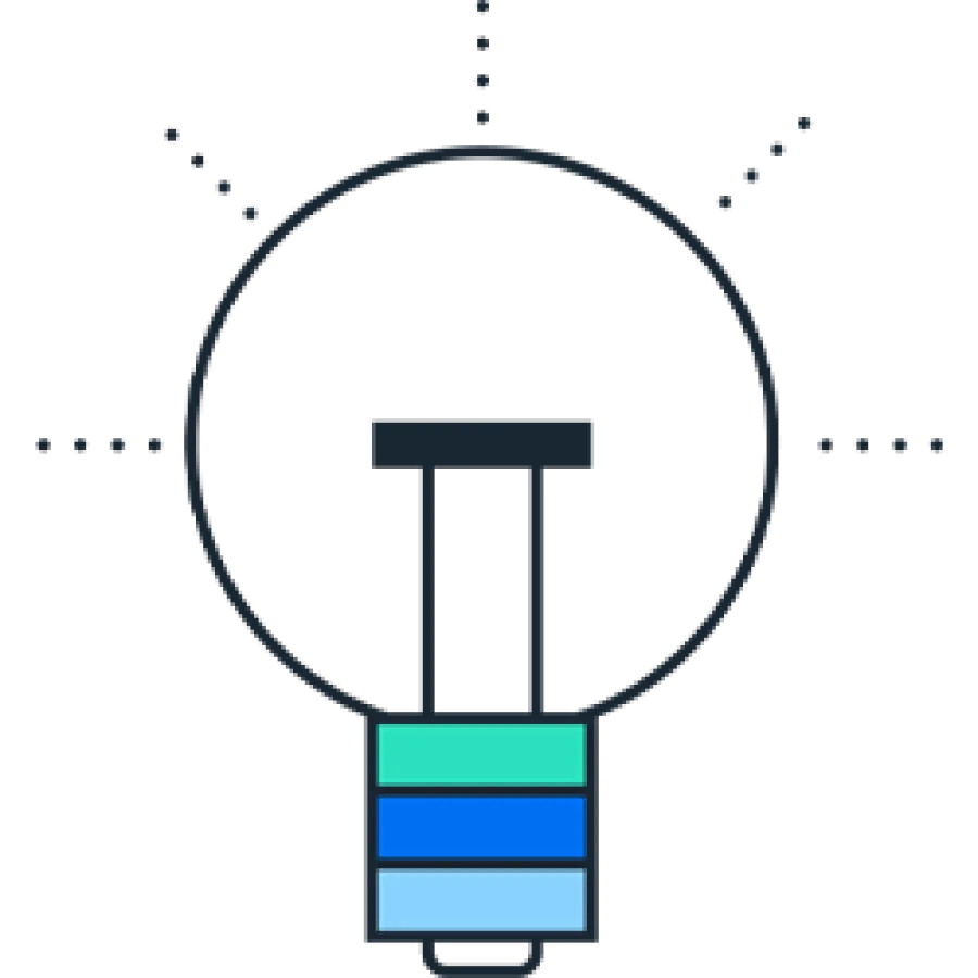 Intelligence light bulb pictogram