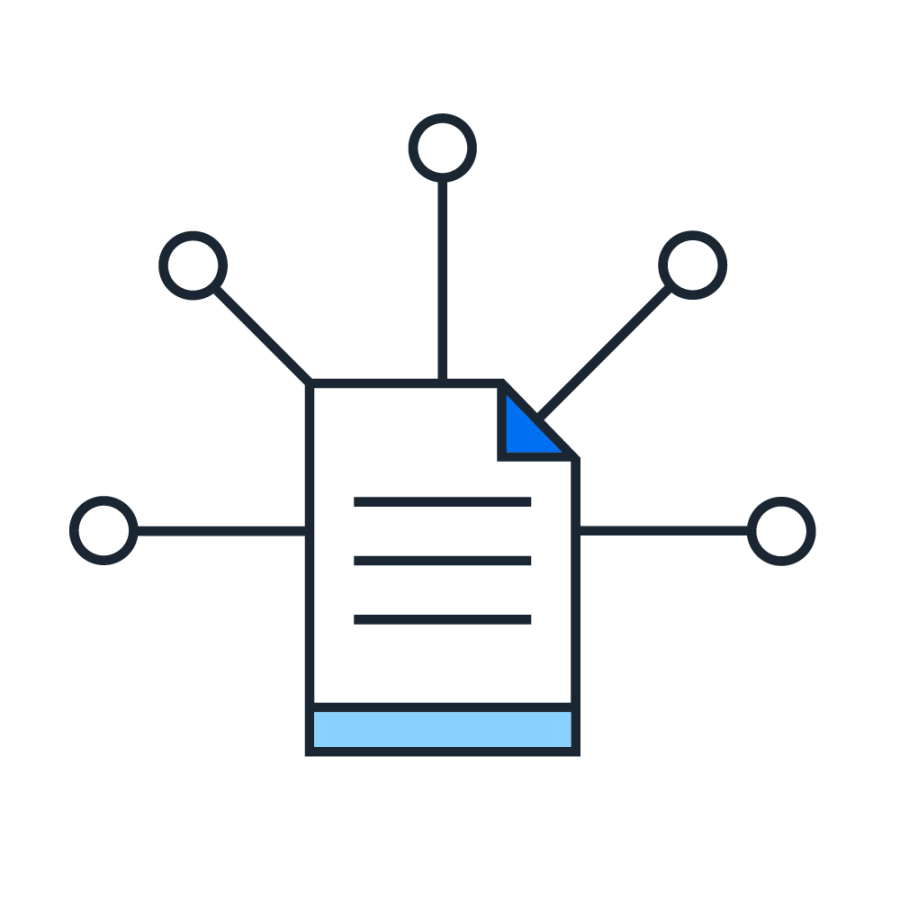 graphic of document with connected spokes
