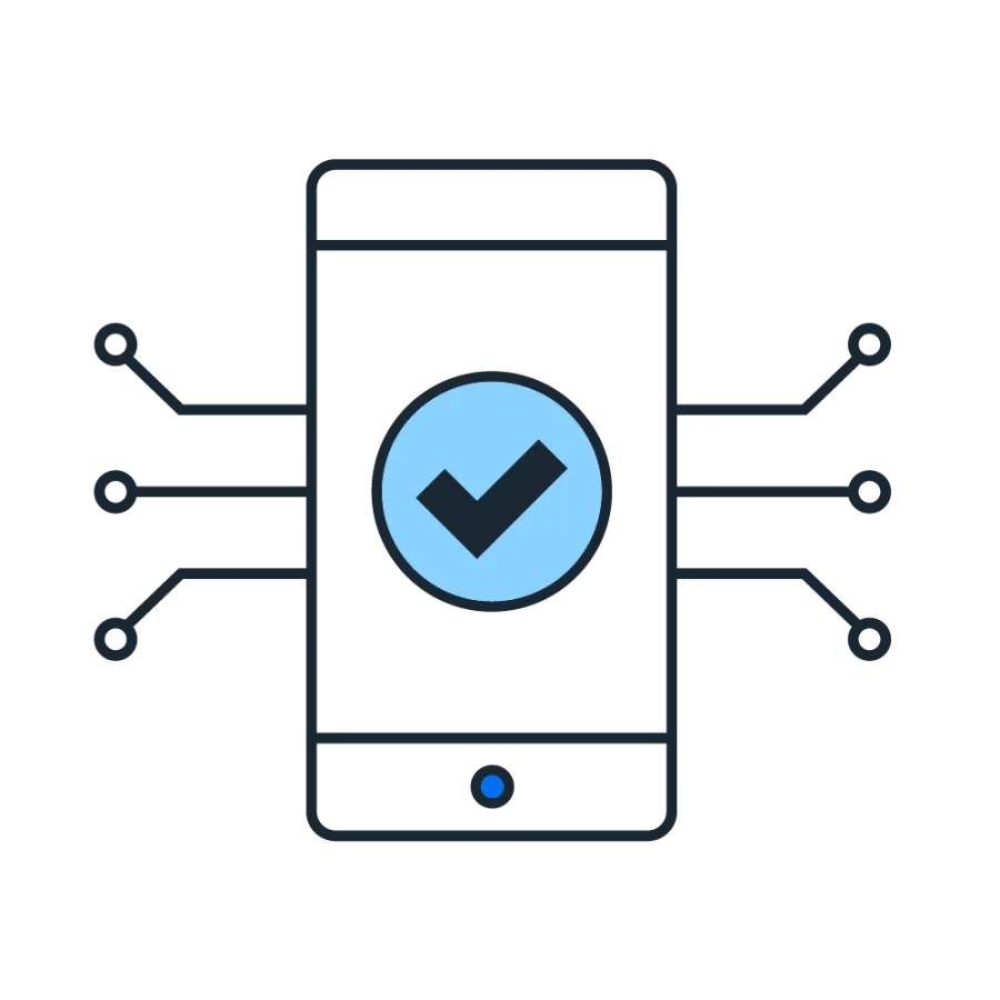 mobile phone with checkmark