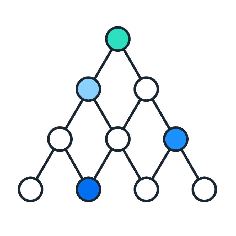 Connecting dots pictogram